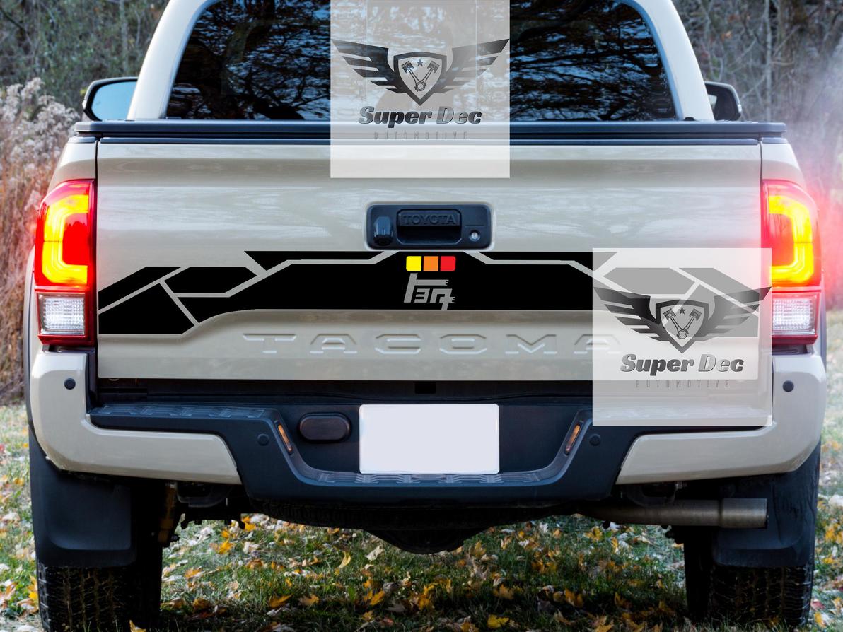 Tailgate Vintage TEQ TRD 4x4 PRO Sport Off Road Racing Development Vinyl Stickers Decal fit to Tacoma 16-21
