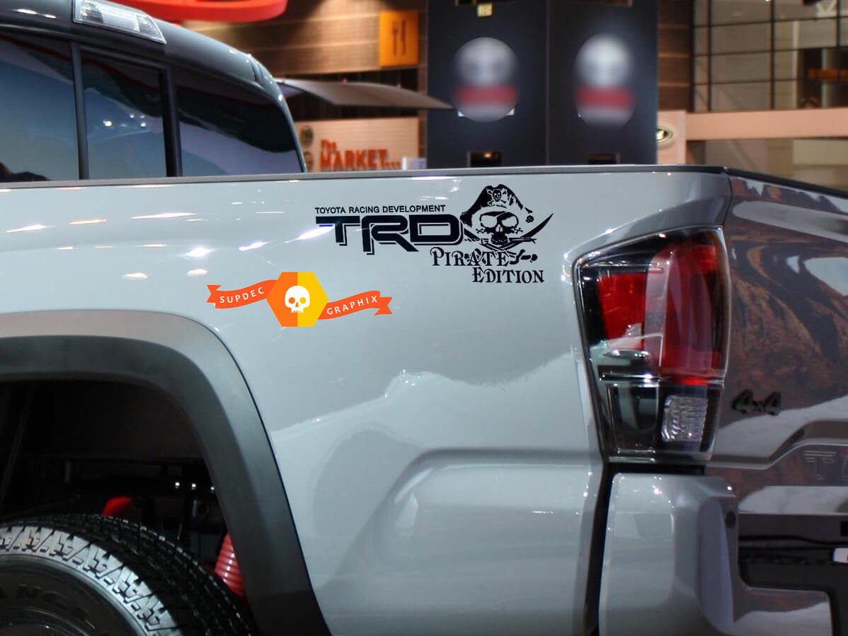 TRD Pirate Edition Bed Side Vinyl Decals Kit for Toyota Trucks