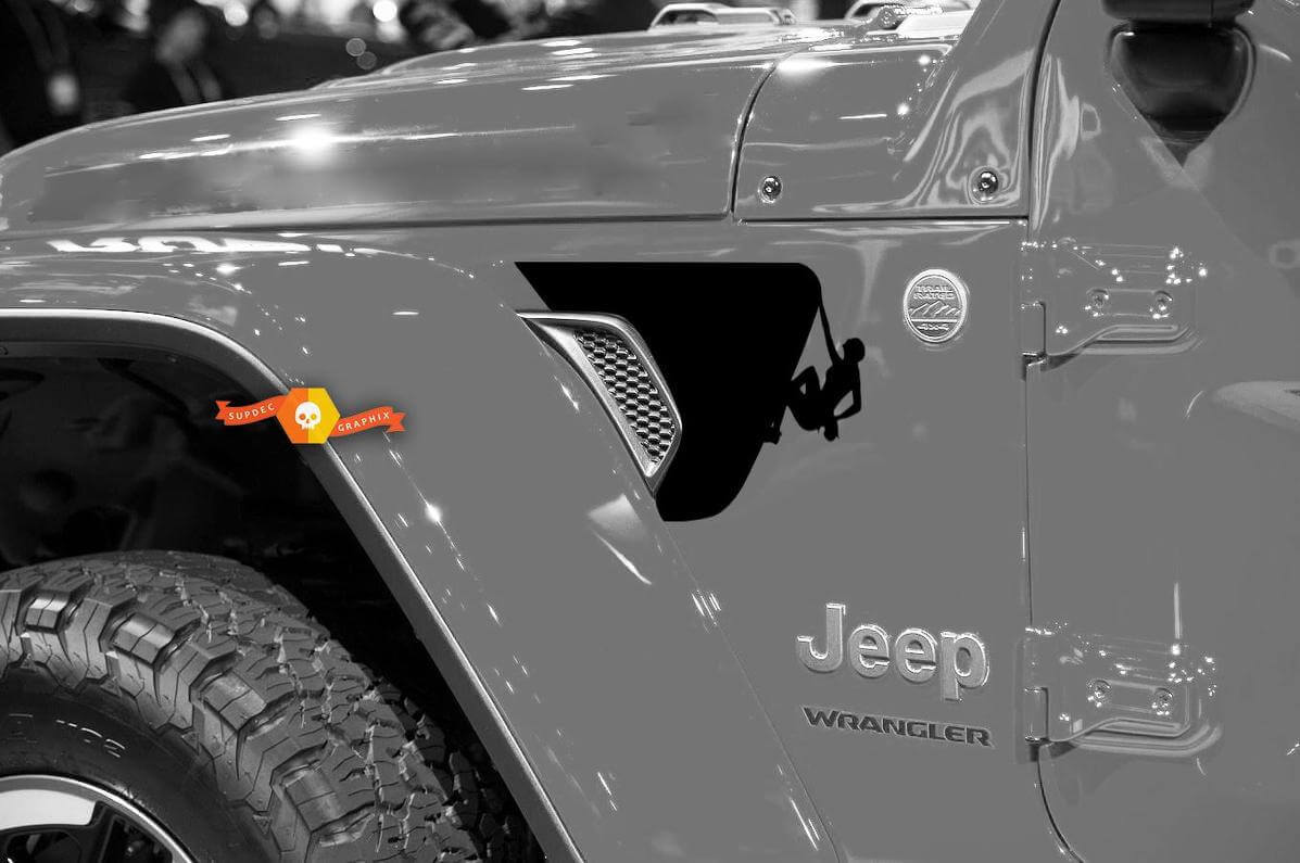 Rock Climber Fender Vent Vinyl Decal Pair for Jeep Wrangler 