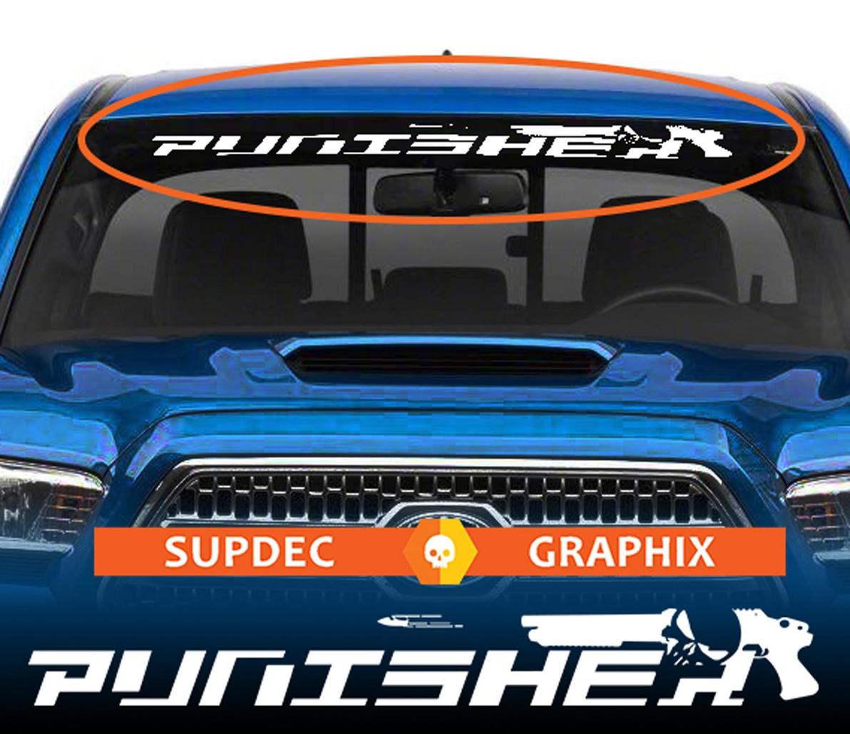 Punisher bullet Window Windshield Banner Decal Sticker from SupDec Graphix
