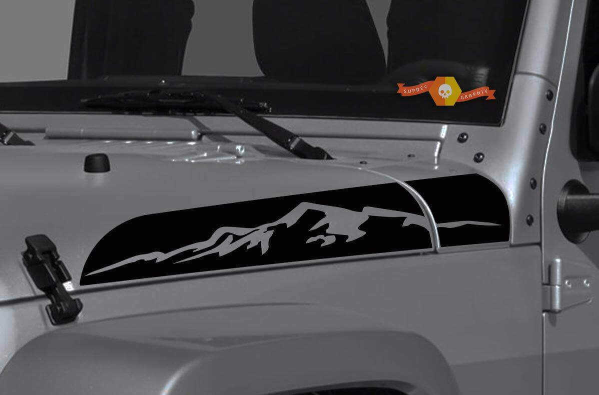 Mountain Range Hood Vinyl Decal Set for Jeep Wrangler & Gladiator