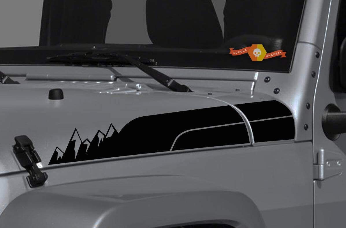 Mountain Bonnet Vinyl Sticker Decal for Jeep Wrangler Gladiator Rubicon JT JL JLU