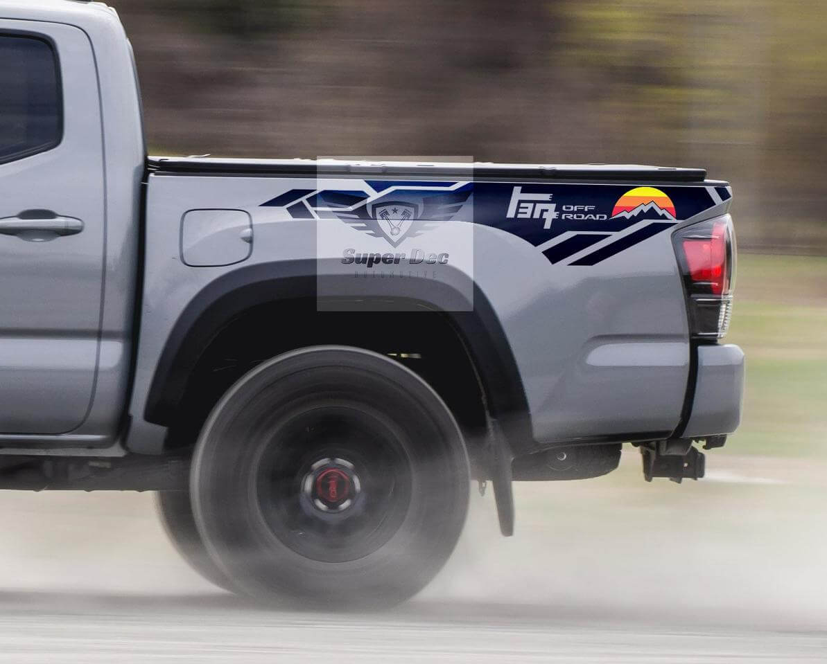TRD TEQ Vintage Style Bedside Vinyl Decal Sticker for Toyota Tacoma 2013-2020