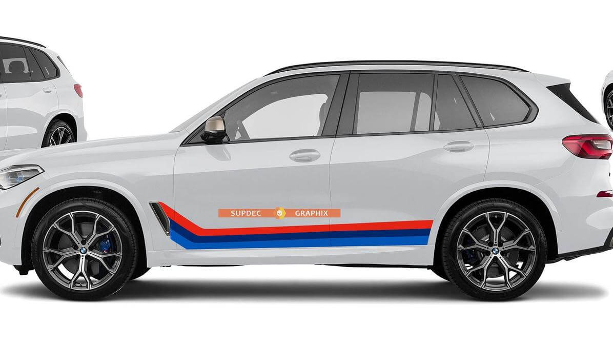 M colors Vinyl Stripes for BMW X5 M50 G05 Monochrome style and German on your choice
