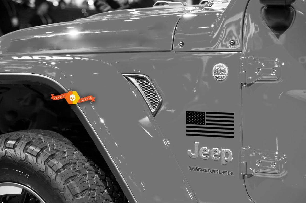 American Flag Fender Vinyl Decal for Jeep Wrangler & Gladiator