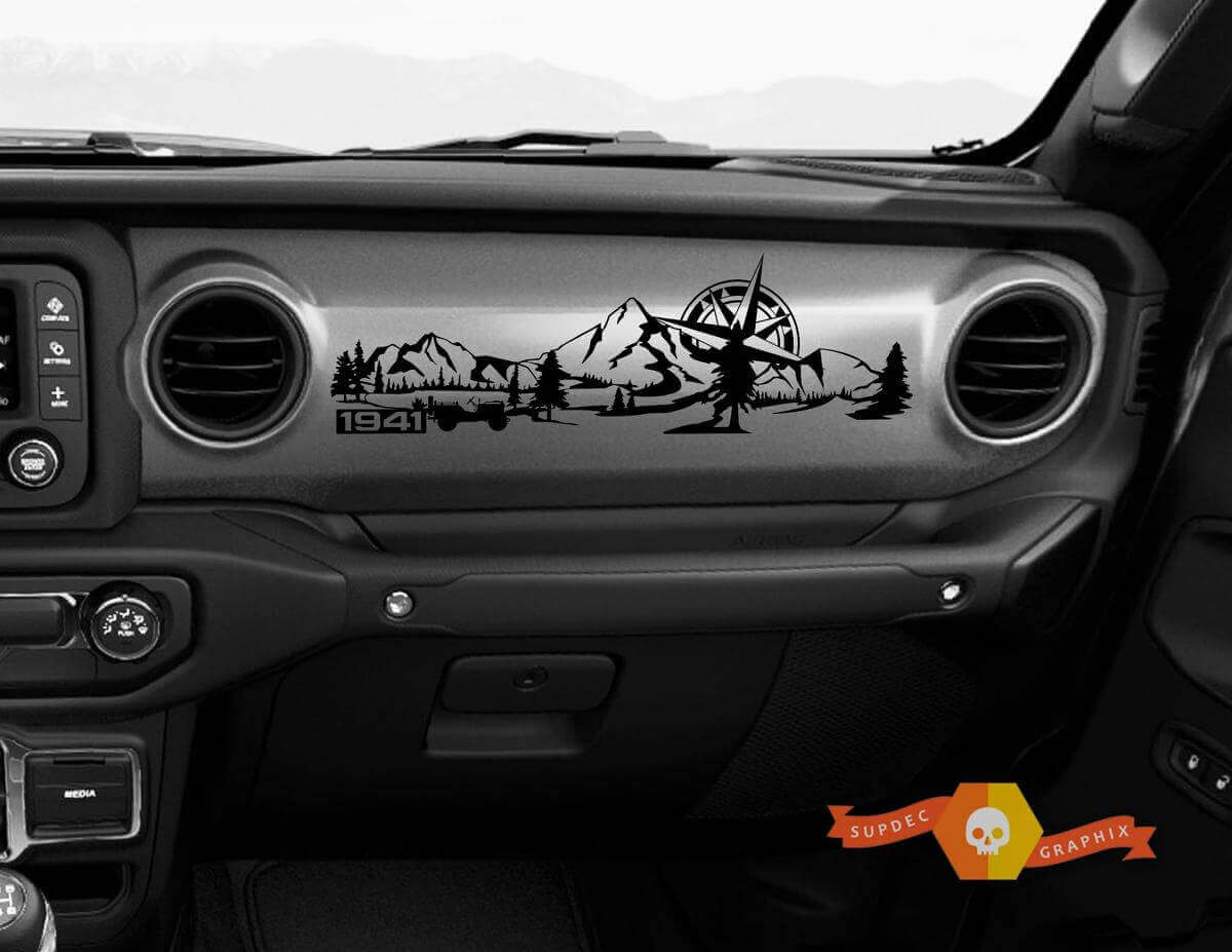 Mountain 1941 Compass Dashboard Vinyl Decal for Jeep Wrangler Gladiator 