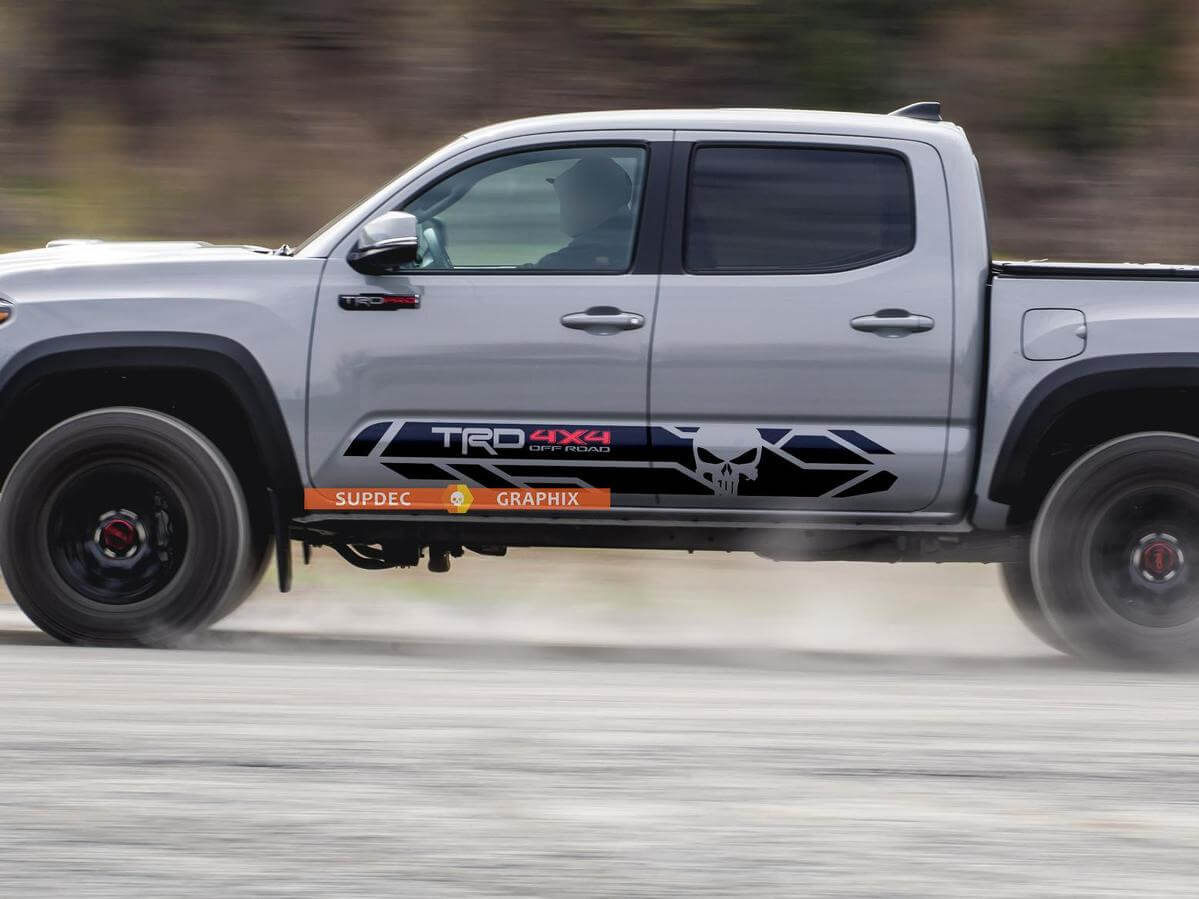TRD 4x4 Punisher Rocker Panel Vinyl Decal for Toyota Tacoma 2016-2019