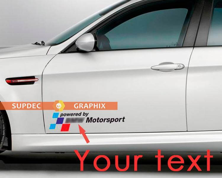 2 powered by Text Motorsport vinyl stickers decals for bmw M3 M5 M6 e36 e46 e92 e60 f10 f15 f16 f30 g05 g20
