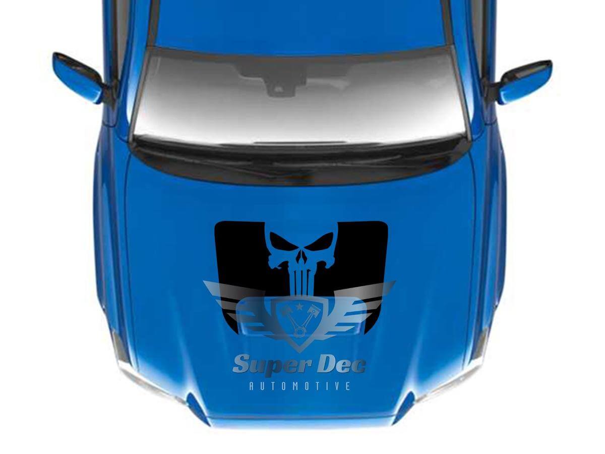 Punisher Skull Hood Vinyl Decal Sticker for Toyota Tacoma 2016-2020