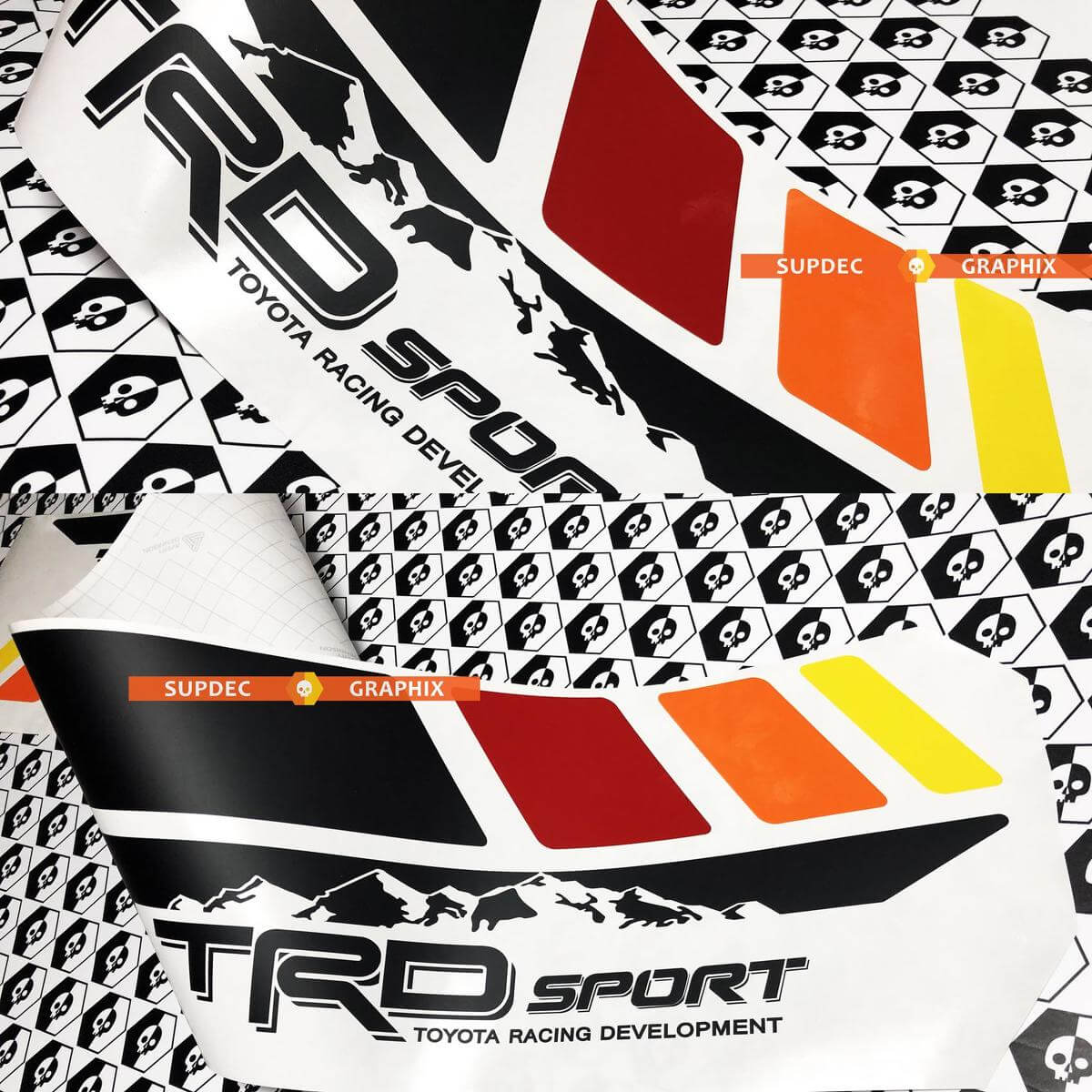 TRD Sport Style Mountain Vintage Side Stripe Decal Kit for Toyota Tacoma 2005-2020 