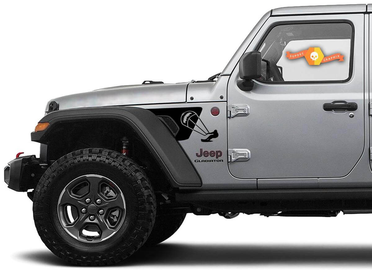 Skydiver Vent Fender Fender Vinyl Decal Sticker for Jeep Wrangler 2018-2021