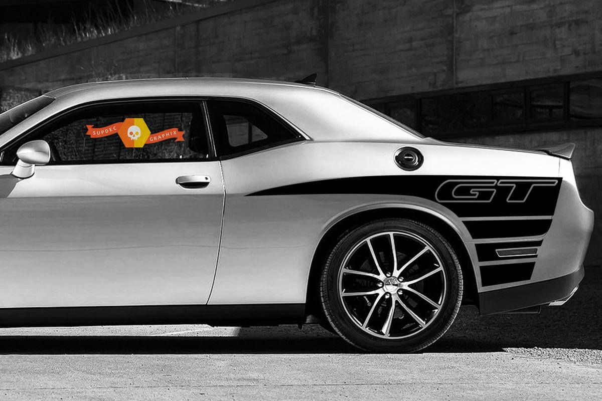 2 Side Dodge Challenger GT Rear Quarter Side Vinyl Decals Graphics Sticker
