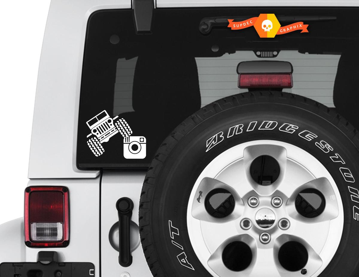Jeep Wrangler jeep drove on instagram Handle Custom Vinyl Sticker Decal TJ JK JL Sticker Decal Social Media Vinyl Sticker Decal
