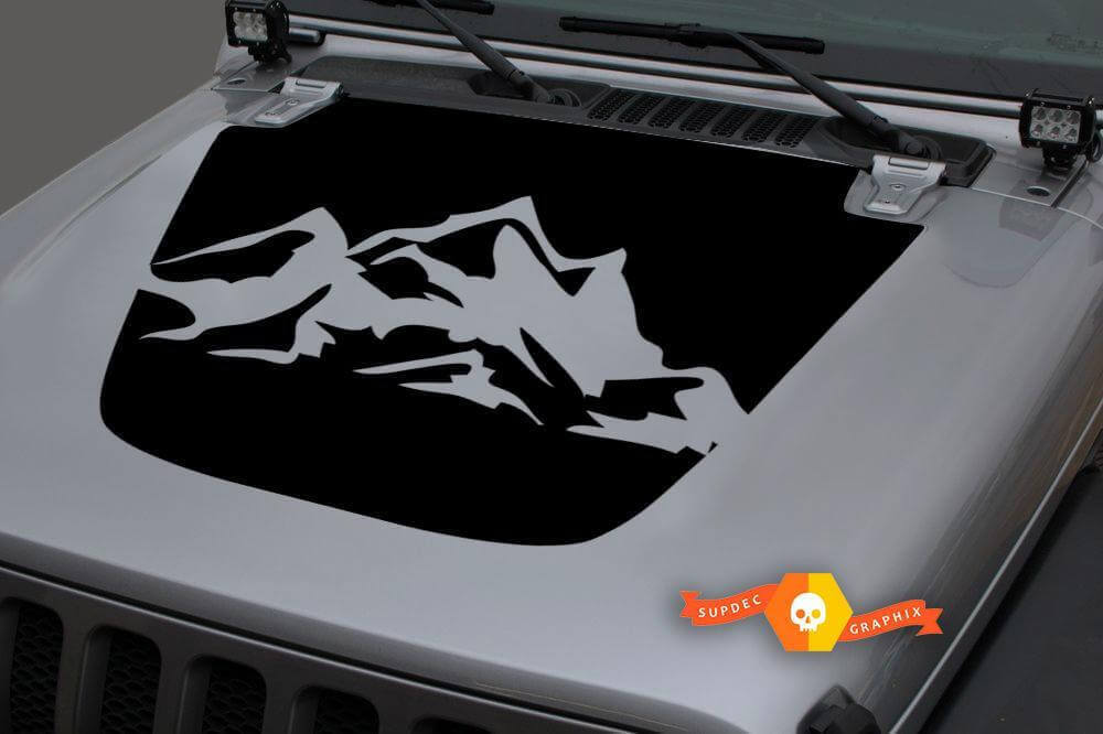 Huge Mountain Range Hood Vinyl Decal for Jeep Gladiator & Wrangler