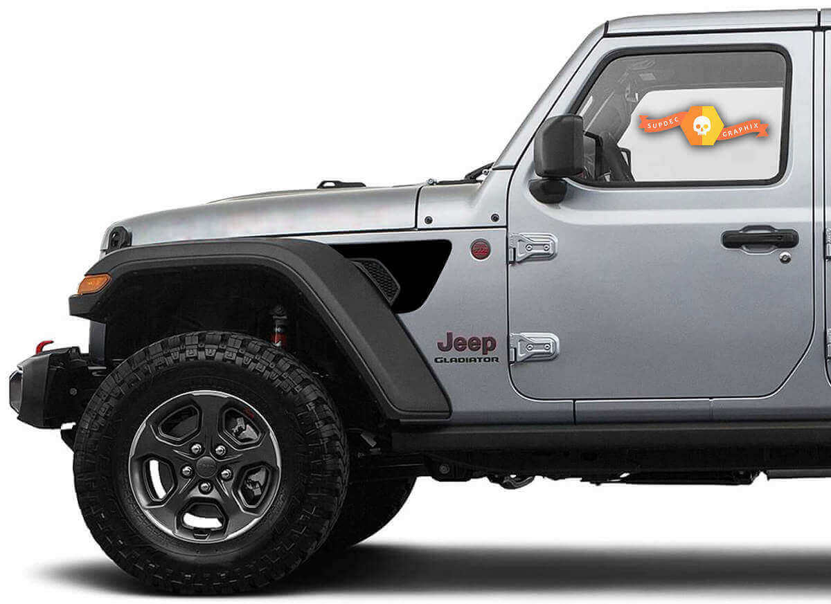 Blackout Fender Vent Vinyl Decal Kit for Jeep Wrangler JL JLU and Gladiator JT