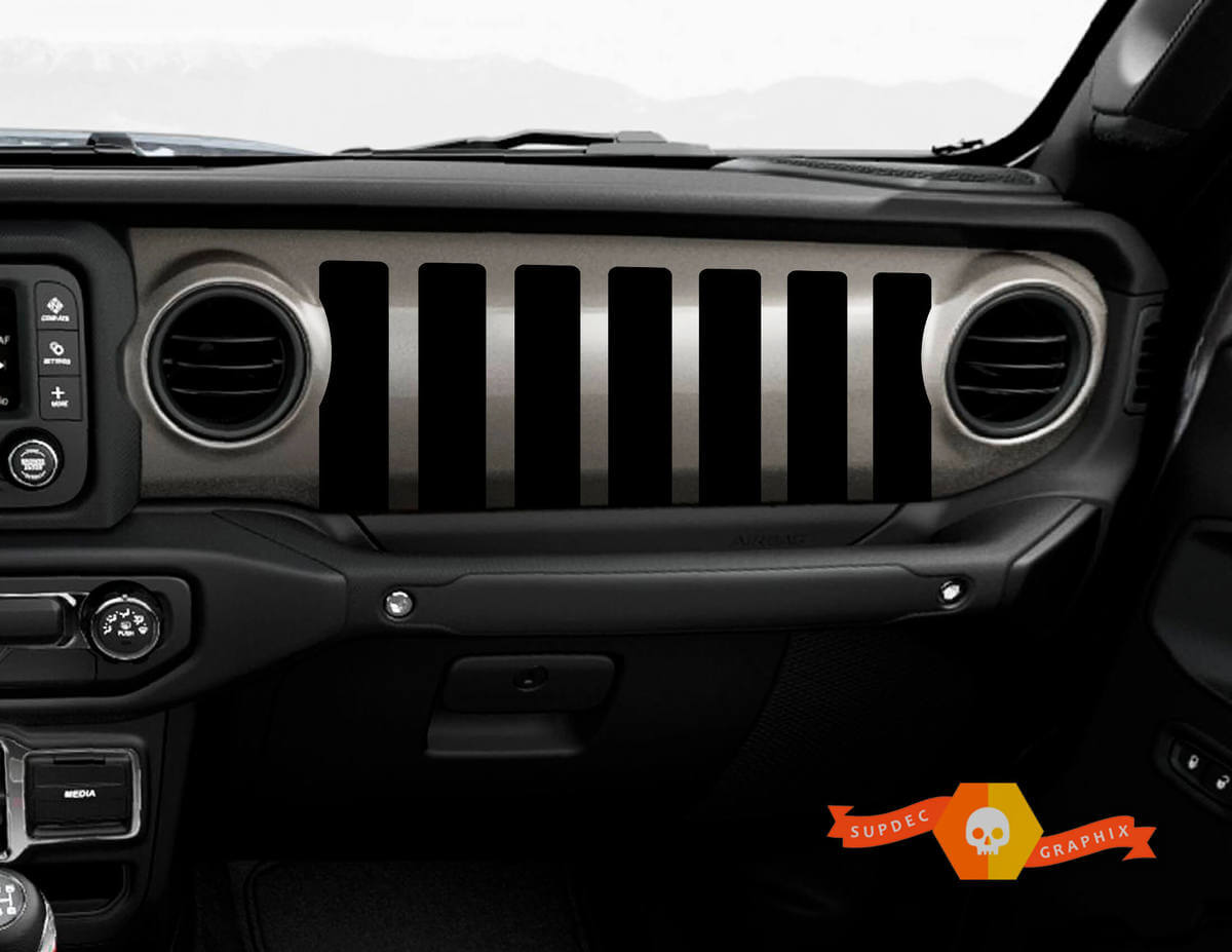Jeep JT Rubicon Gladiator Dashboard JLJLUJT Jeep Grill Vinyl Sticker Decal
