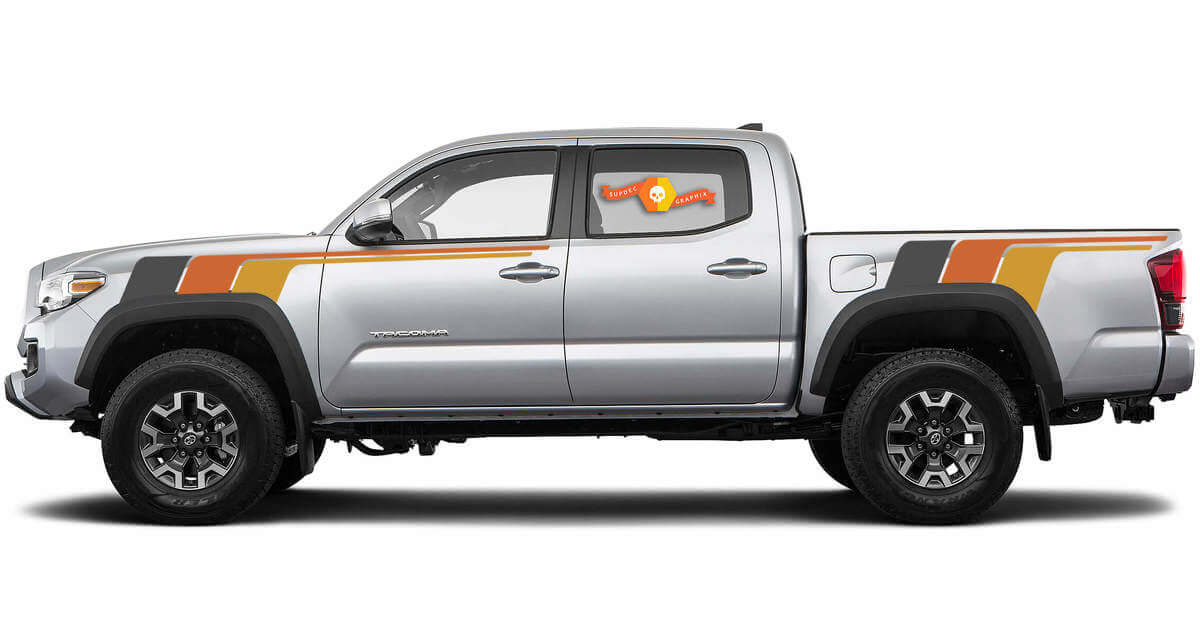 Vintage Racing Stripes Side Vinyl Decal Sticker for Toyota Tacoma 2015-2023