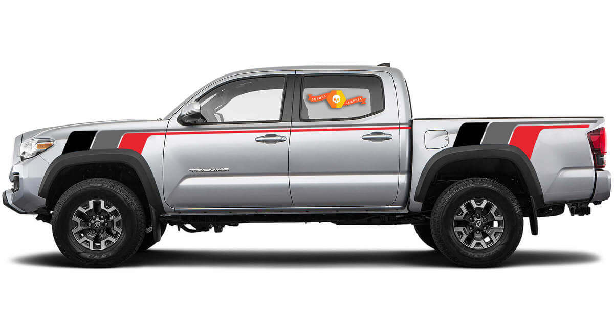 Retro Style Racing Stripes Side Vinyl Decal Sticker for Toyota Tacoma