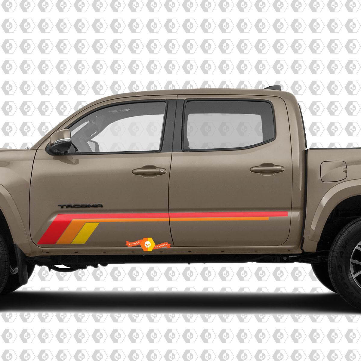 Vintage Style Stripes Door Side Vinyl Decal Sticker for Toyota Tacoma
