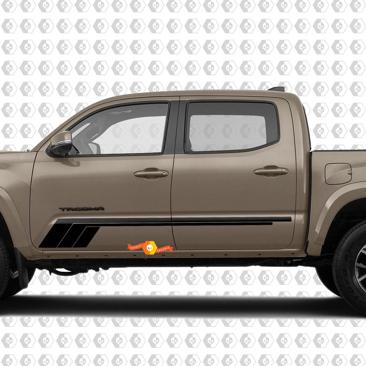 Triple Retro Style Stripes Side Vinyl Decal Sticker for Toyota Tacoma 2016-2020