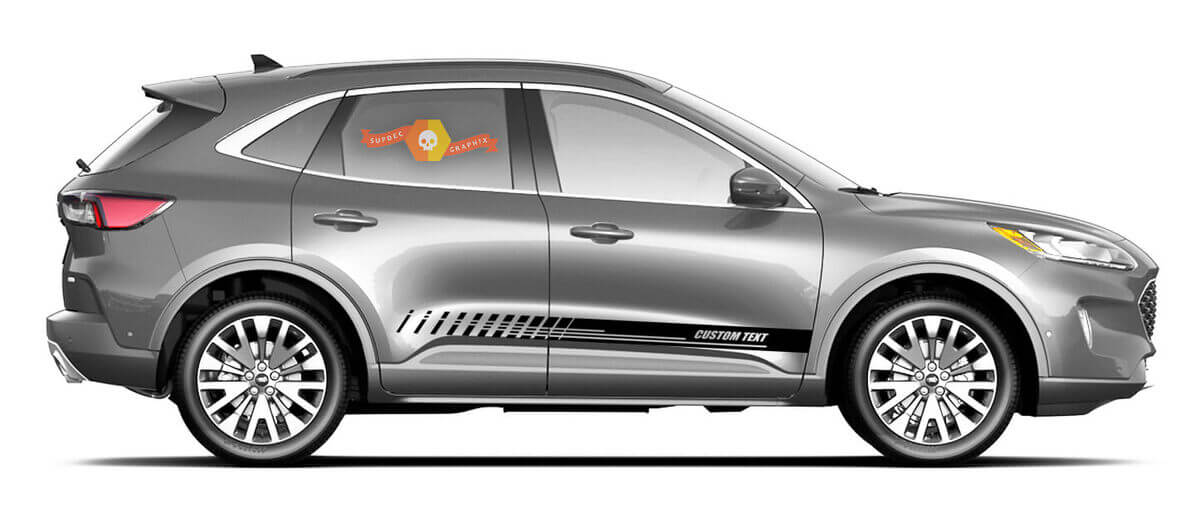 2x side Ford Escape Vinyl Stripes body decal vinyl graphics sticker Custom Text style 1
