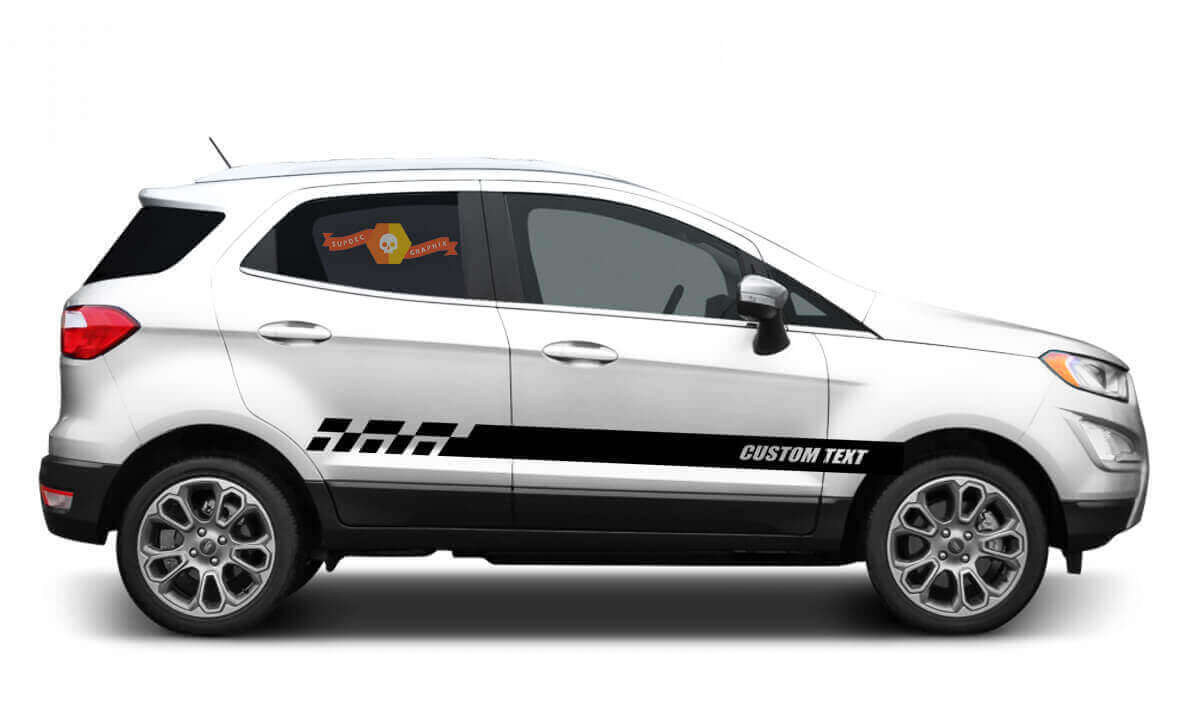 2x side Ford EcoSport Vinyl Stripes body decal vinyl graphics sticker Custom Text style 4

