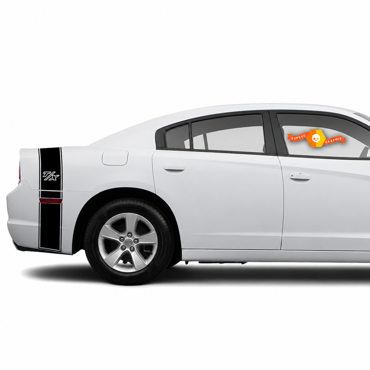 T/X Reflector Cutout Tail Band Kit Rear Fender Trunk Vinyl Decal Sticker for Dodge Charger 2011-2014