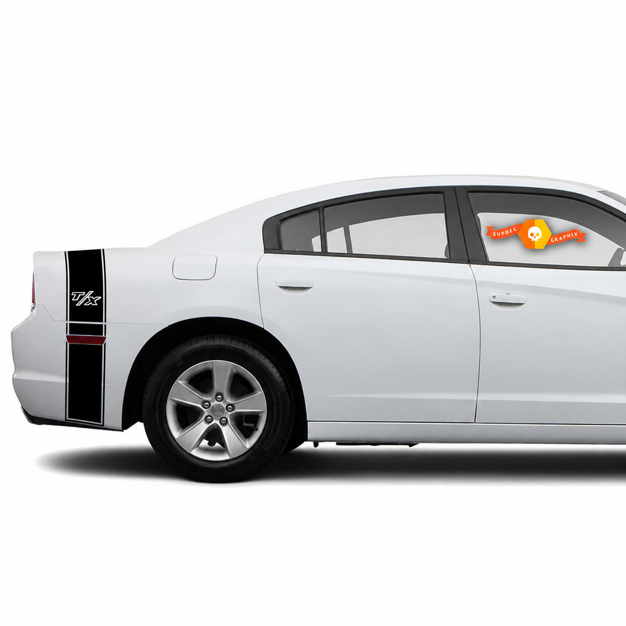 T/X Rear Band Kit Rear Fender Trunk Vinyl Decal Sticker for Dodge Charger 2011-2014