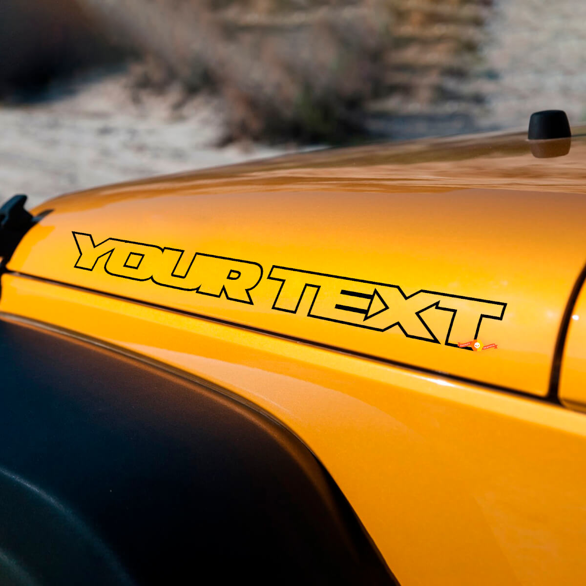 Jeep WRANGLER Hood Only Outline Stickers Vinyl Decals JK TJ YJ CJ PAIR
