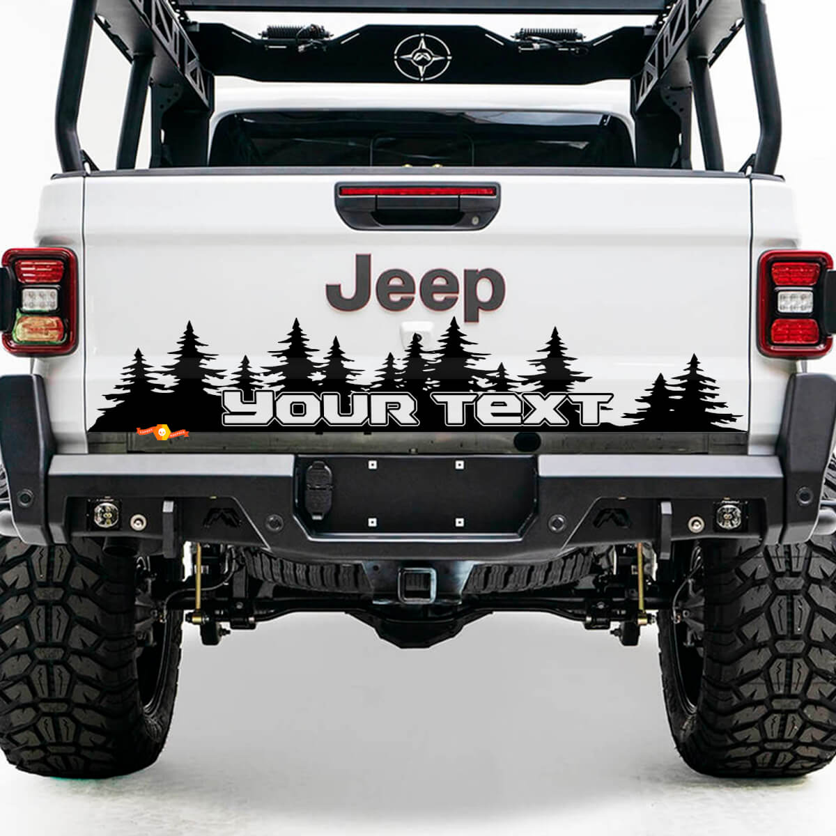 Bed Tailgate Jeep Wrangler JL JLU jls jts Gladiator Rubicon Pine Trees Vinyl Sticker Decal for 2018-2021
