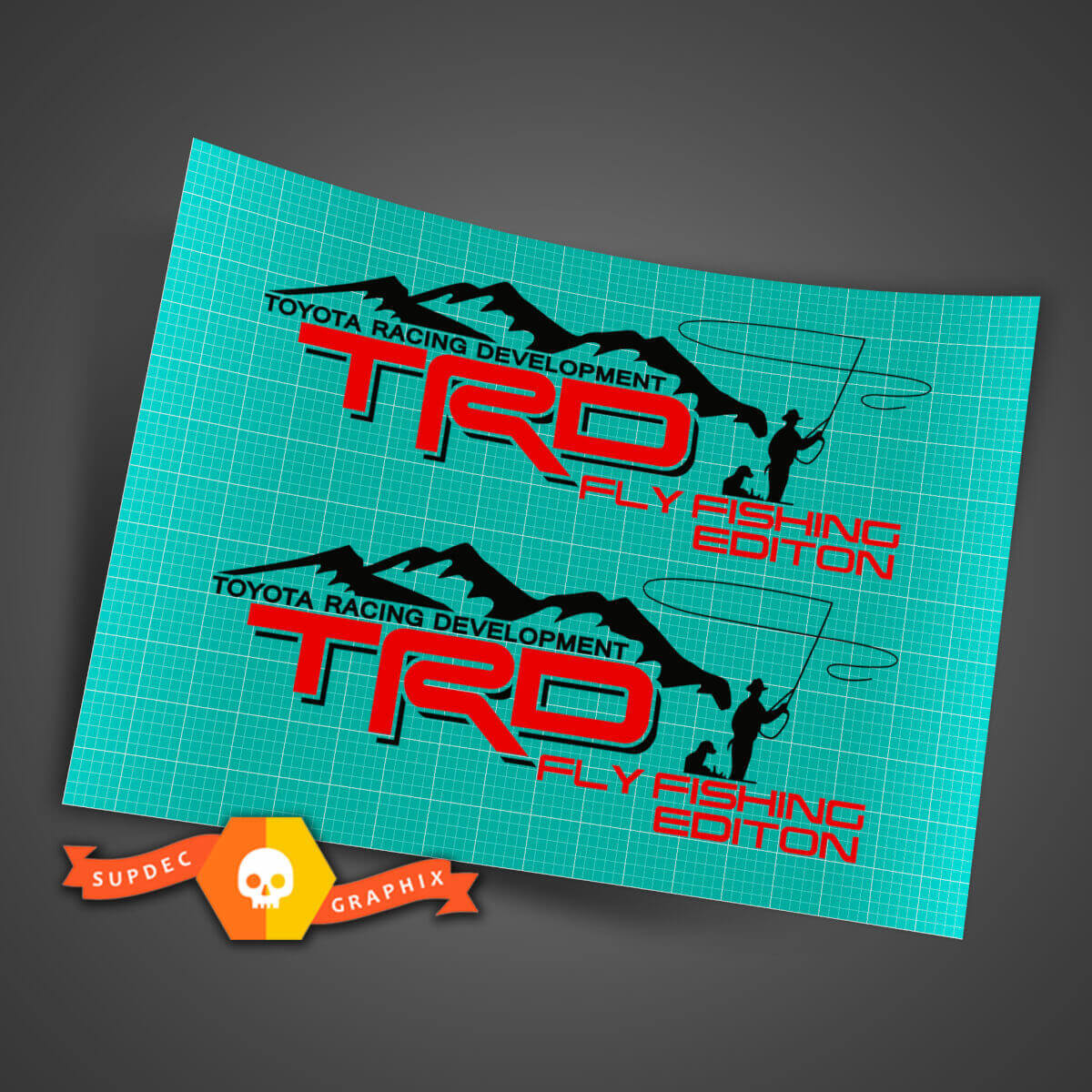 TRD Fly Fishing Edition Side Decal Pair for Toyota Trucks