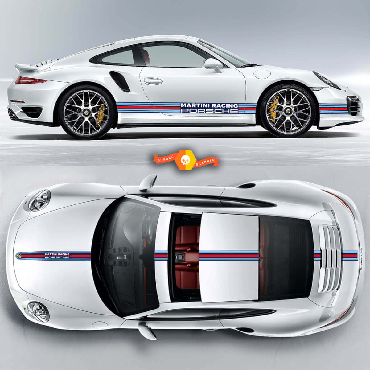 Porsche Martini Racing Stripes For Carrera Cayman  Boxster Or Any Porsche Full Kit

