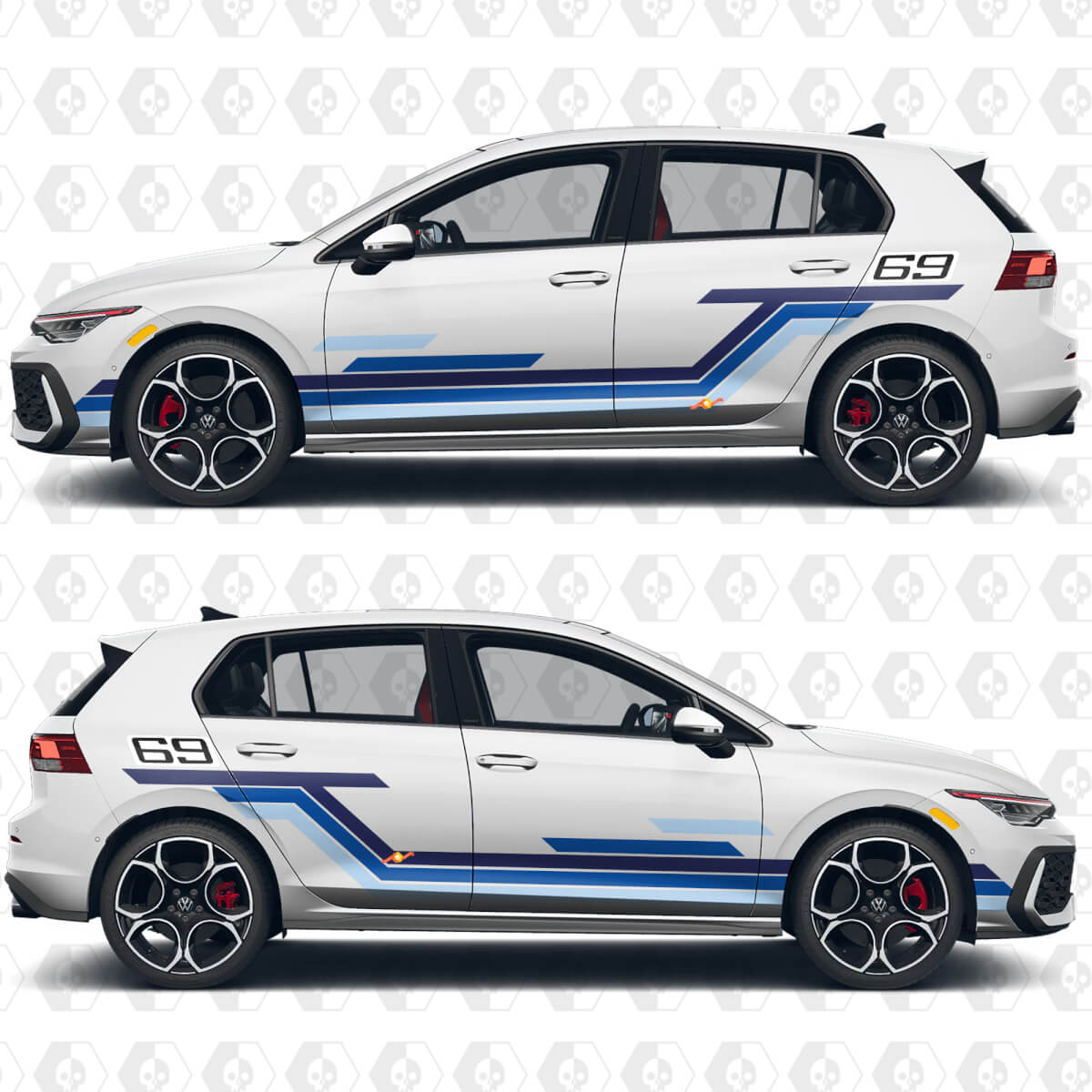 Custom Racing Graphics Vinyl Decals Stickers for VW Volkswagen Golf
