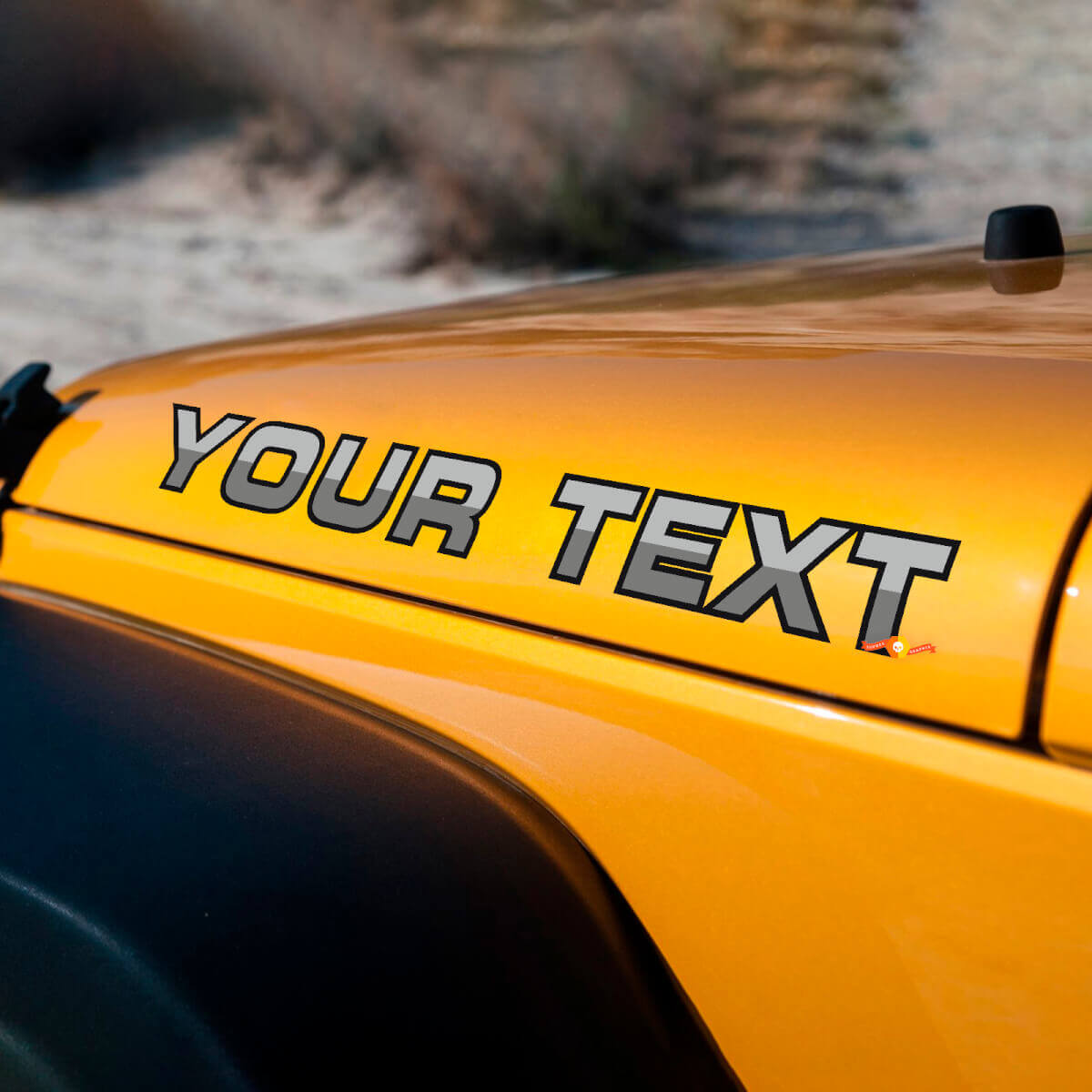 Custom Two-color Hood Vinyl Decal for Jeep Wrangler Rubicon