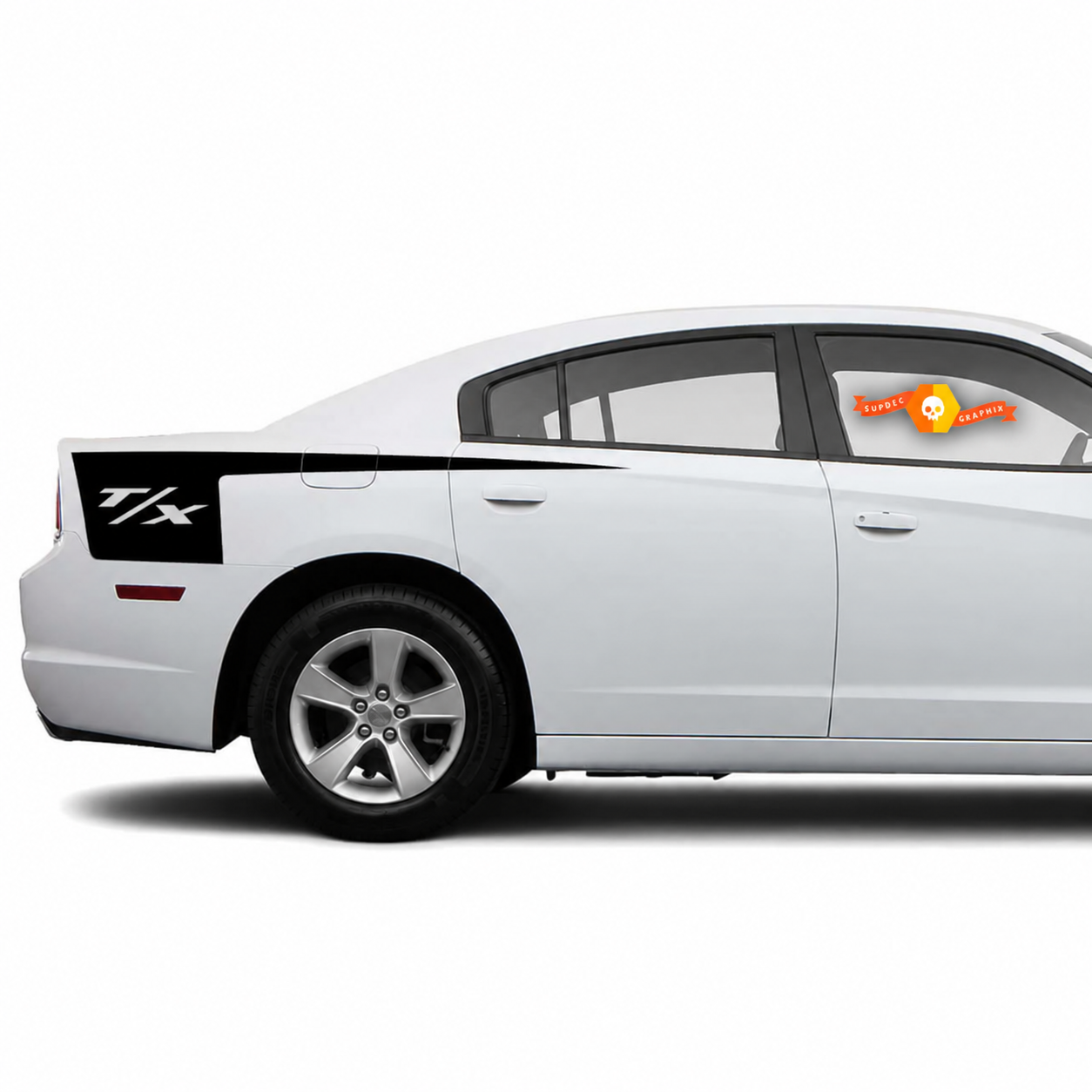 T/X Hatchet Stripe Pair Side Vinyl Decal Sticker for Dodge Charger 2011-2014