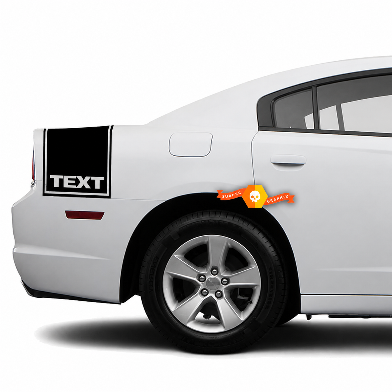 TEXT Rear Band Kit Rear Fender Trunk Vinyl Decal Sticker for Dodge Charger 2011-2014