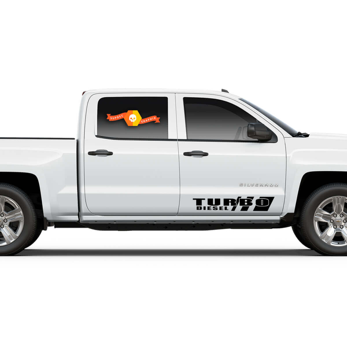 Turbo Diesel 6.7 Side Door Vinyl Decal Kit for Heavy Duty Trucks