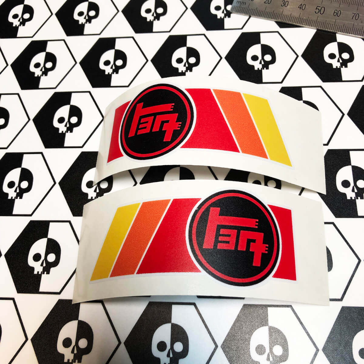 Pair TRD TEQ Vintage Sunset Retro Old Style Vinyl Stickers Decal fit to Toyota 4Runner Tacoma FJ Cruiser
