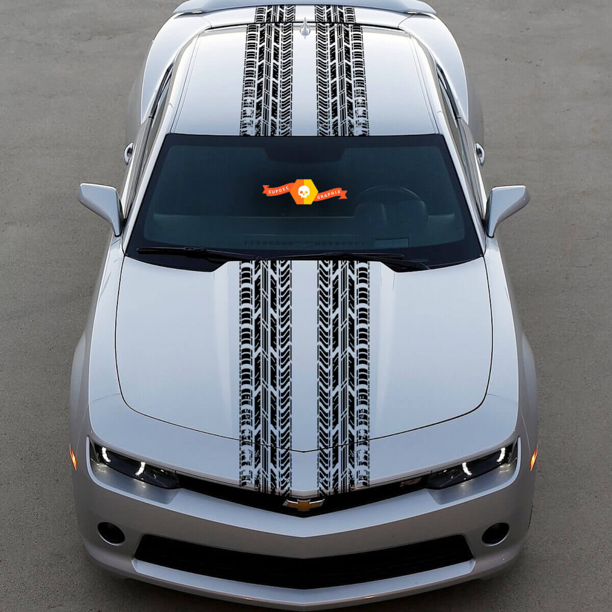 Pista de Neumáticos Duales Franjas Capó Techo Baúl Vinilo Calcomanía Adhesiva para Chevy Dodge Mustang