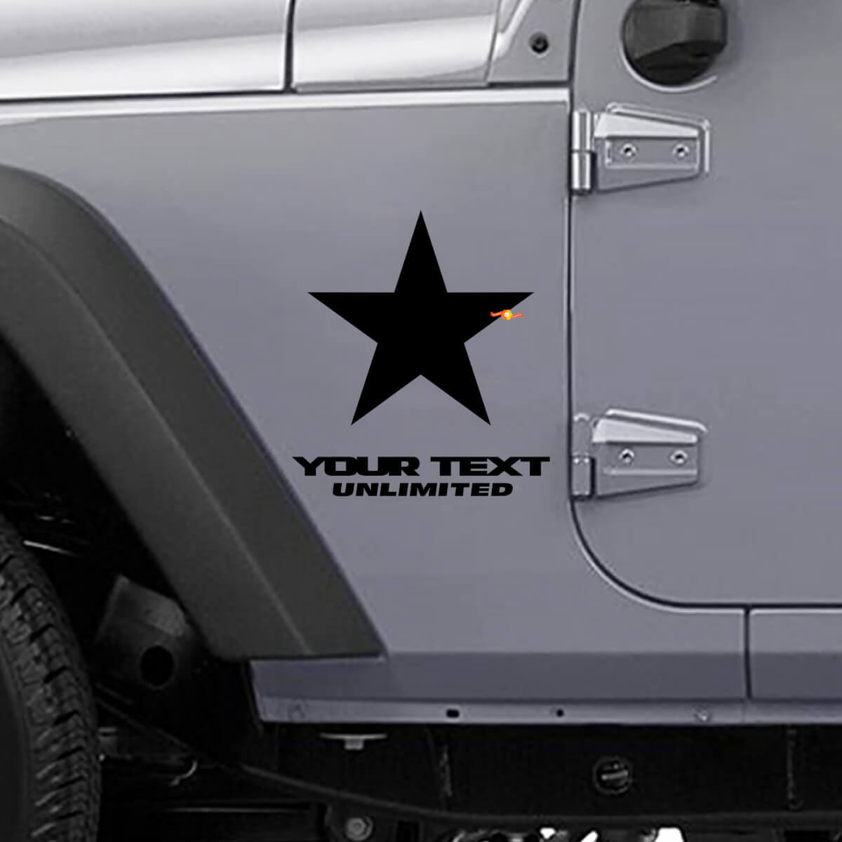 Custom Lettering Star Side Vinyl Decal Set for Jeep Wrangler