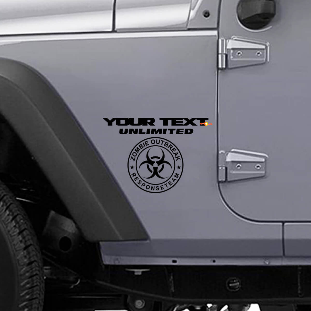 Custom Zombie Outbreak Response Team Vinyl Sticker for Jeep Wrangler Unlimited