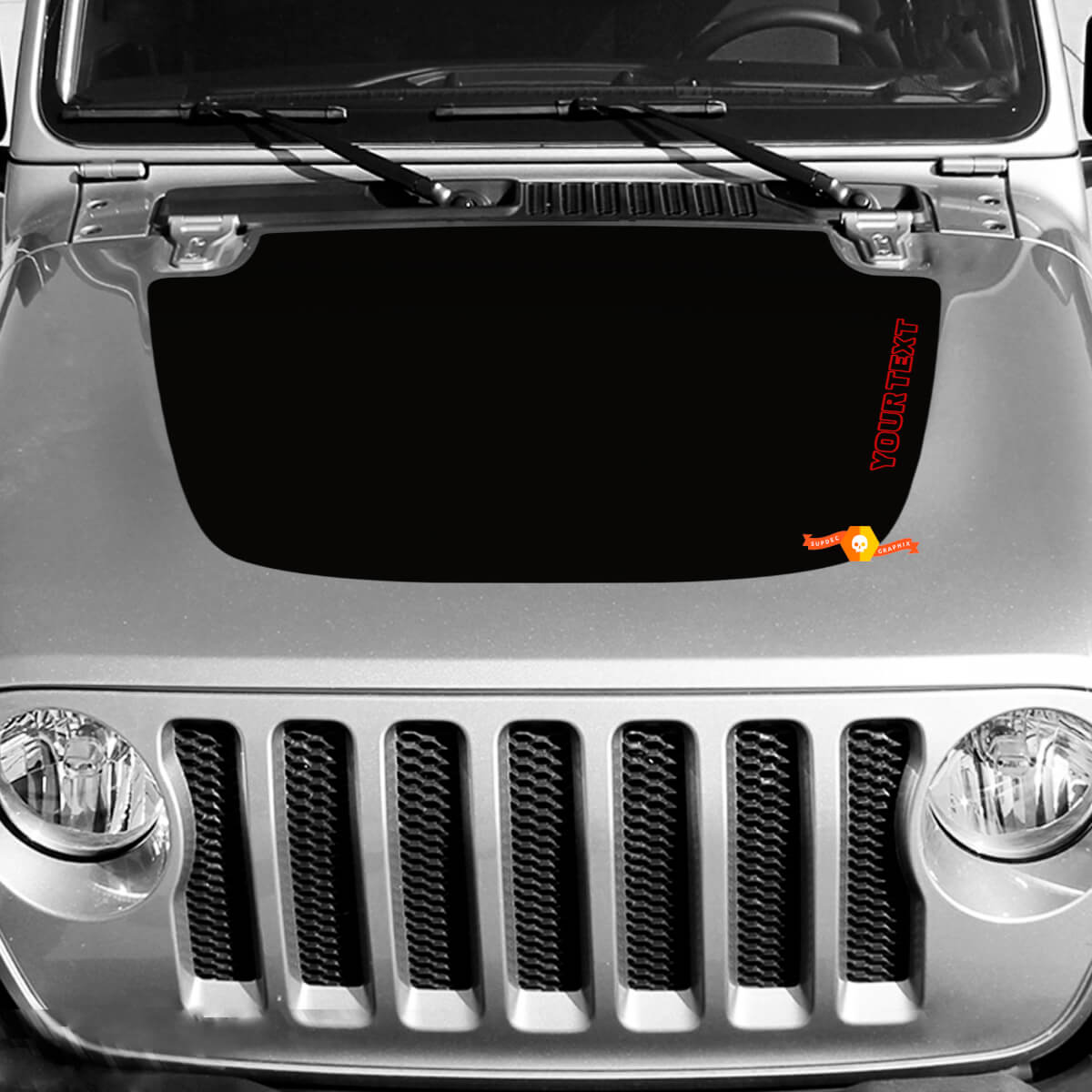 Jeep Wrangler and Gladiator Hood Sticker Decal, easy graphic
