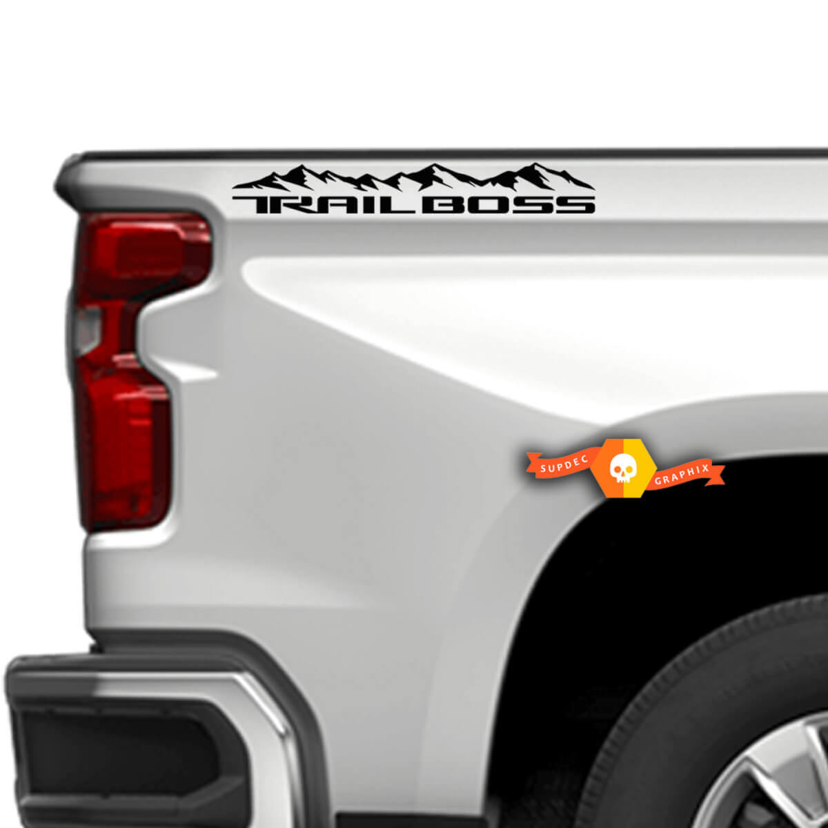 Trail Boss Mountain Truck Bed Side Vinyl Decal Set for Chevy Silverado 2019-20 