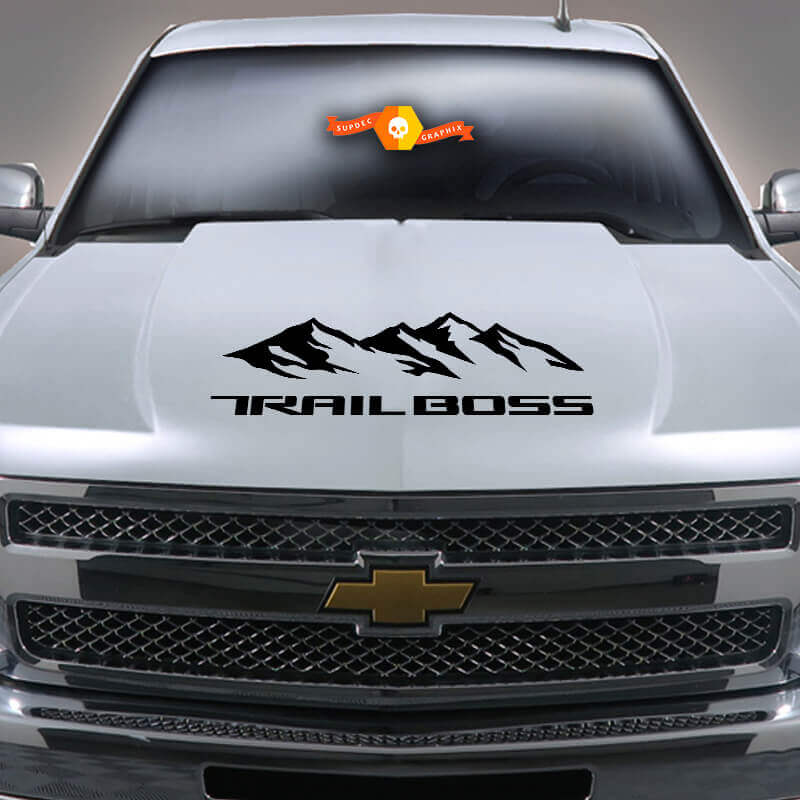 Mountain Range Trail Boss Hood Vinyl Decal Sticker for Chevrolet Silverado 2019-2020