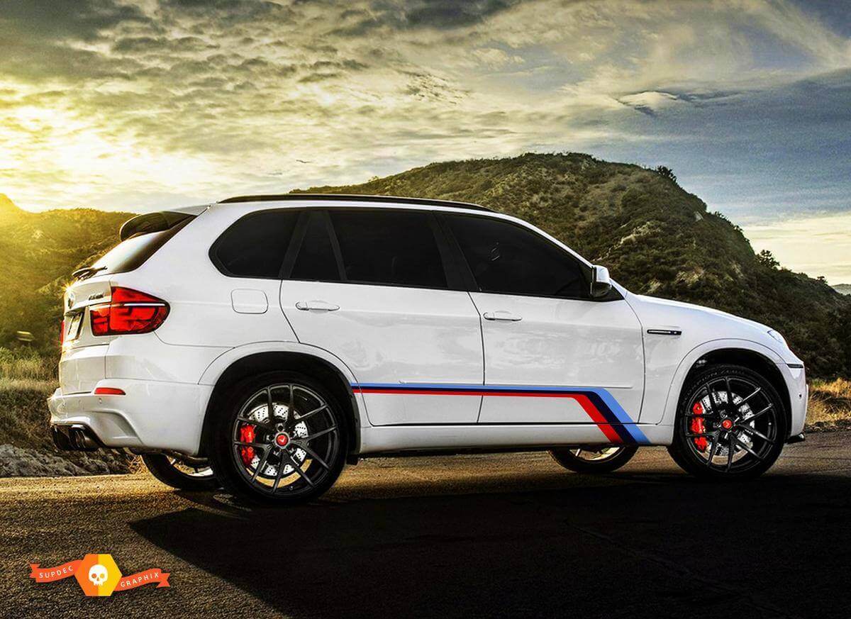 M-Style Side Graphics Vinyl Decal Set for BMW X5 M E70 2009-2014