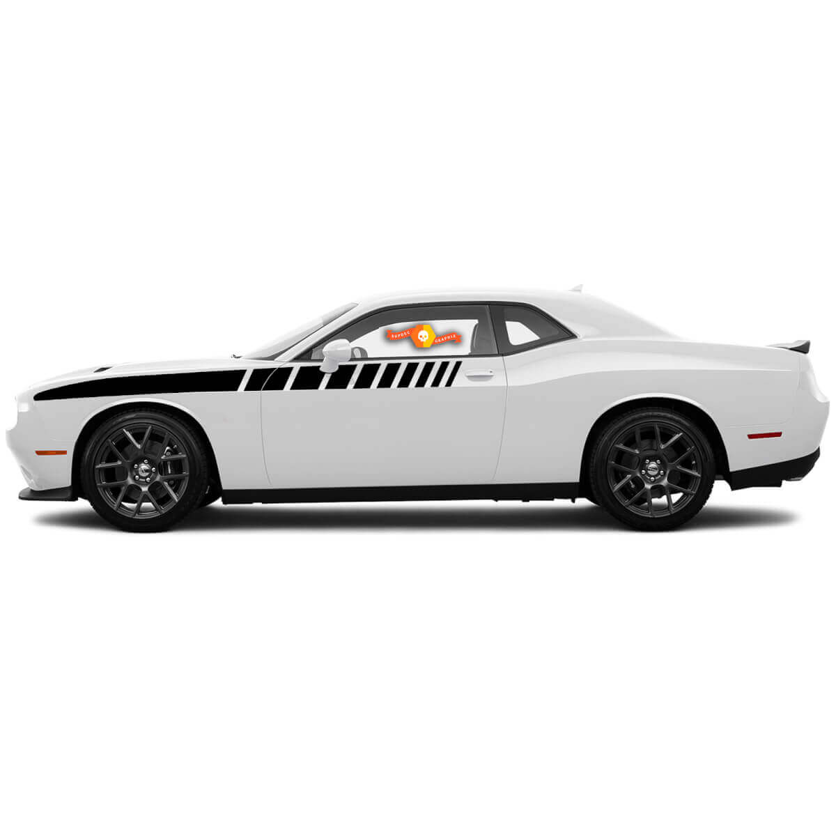 Racing Side Stripe Vinyl Decals Kit For Dodge Challenger 2008-2014 