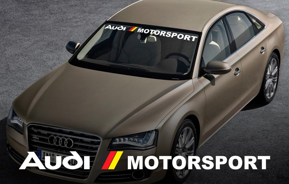 AUDI motorsport windshield window front decal sticker for A4 A5 A6 A8 S4 S5 S8 Q5 Q7 TT RS 4 RS8