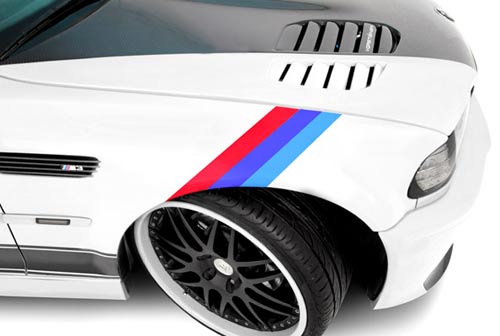 Three Color Stripe Hood Decal BMW Motorsport M3 M5 M6 X5 E30 E36
