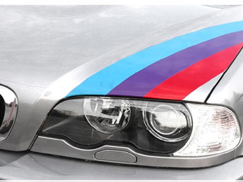 Three Color Stripe Hood Decal BMW Motorsport M3 M5 M6 X5 E30 E36