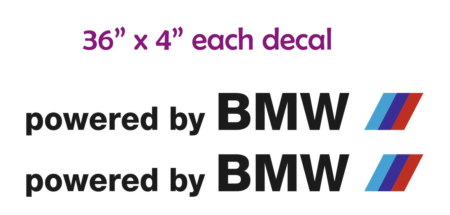 Pair BMW powered by BMW decal sticker